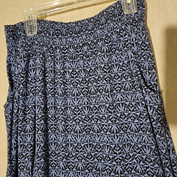 J. Jill Blue Floral Maxi Skirt Size Small Stretch Pockets Elastic Waist Soft - Picture 2 of 9